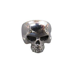 Inox Men's Stainless Steel Polished Skull Ring